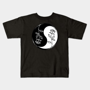 Yin Yang Rose Kids T-Shirt